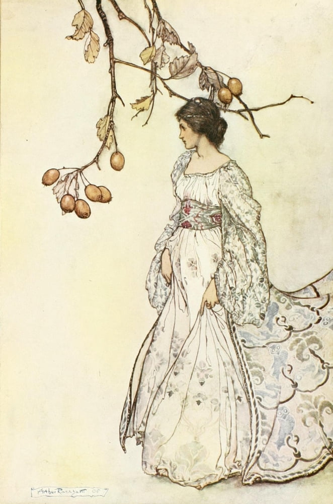 Peter Pan in Kensington 1912 Looking undancey Canvas Art - A Rackham (24 x 36)