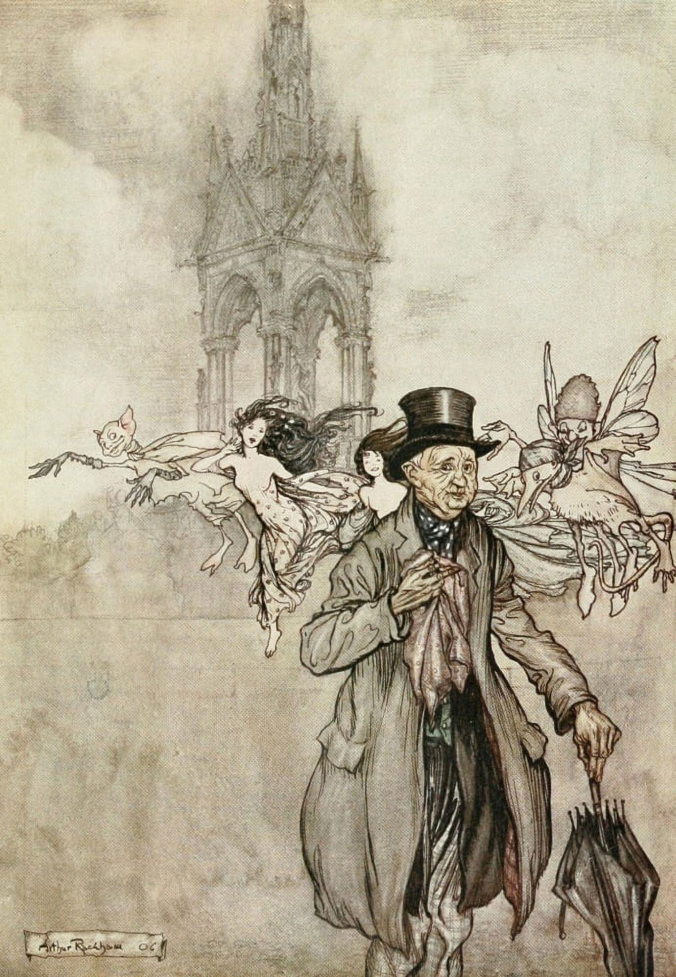 Peter Pan in Kensington 1912 Mr Salford Canvas Art - A Rackham (18 x 24)