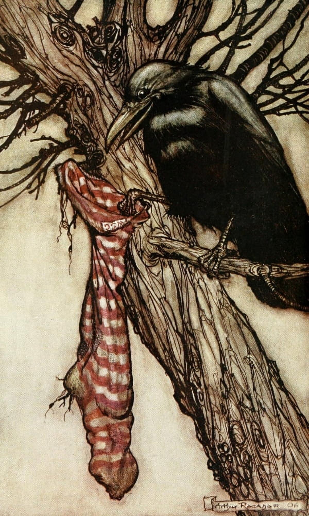 Peter Pan in Kensington 1912 Quietly filling stocking Canvas Art - A Rackham (18 x 24)