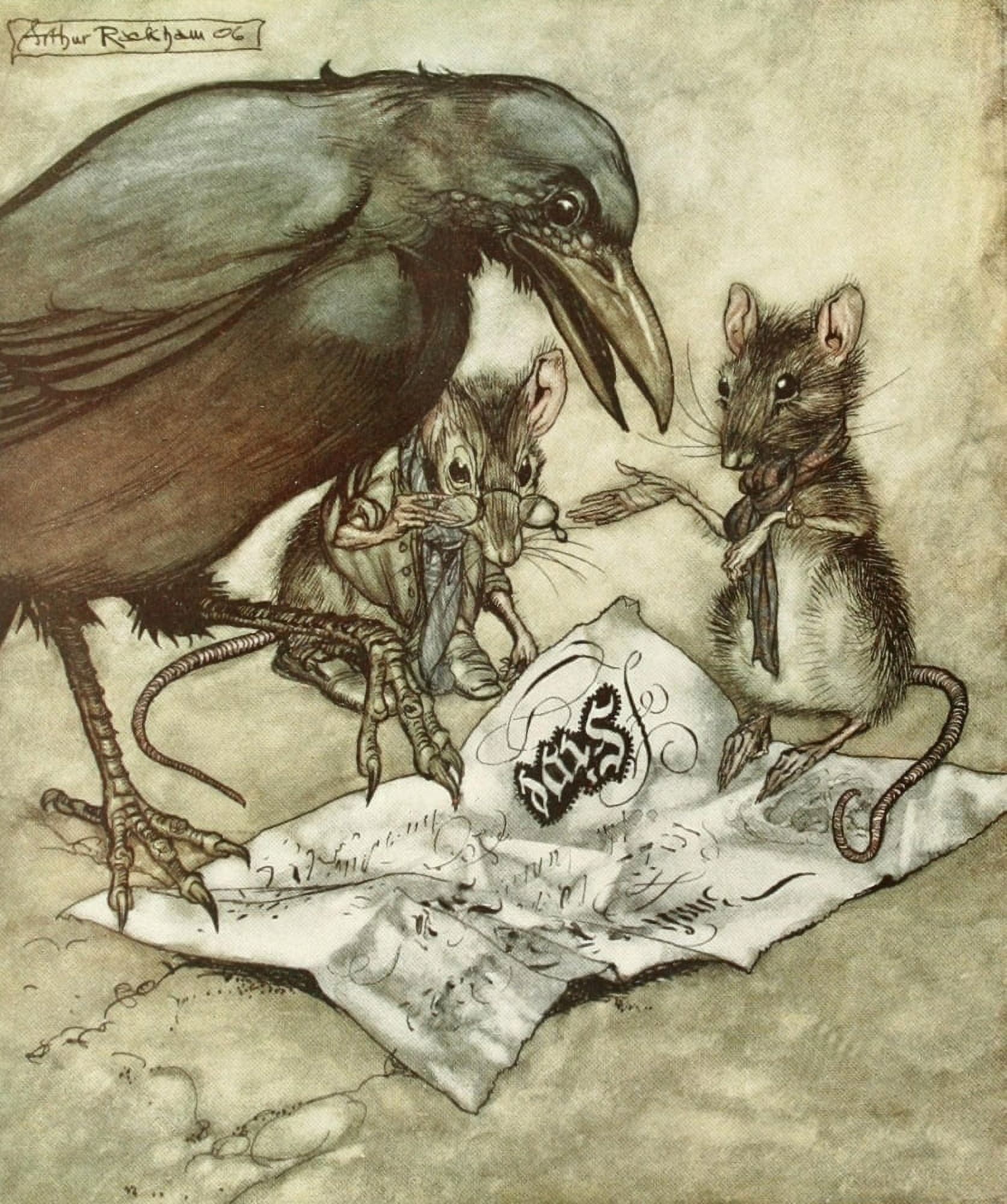 Peter Pan in Kensington Gardens 1912 Proposterous cried Solomon Canvas Art - Arthur Rackham (24 x 36)