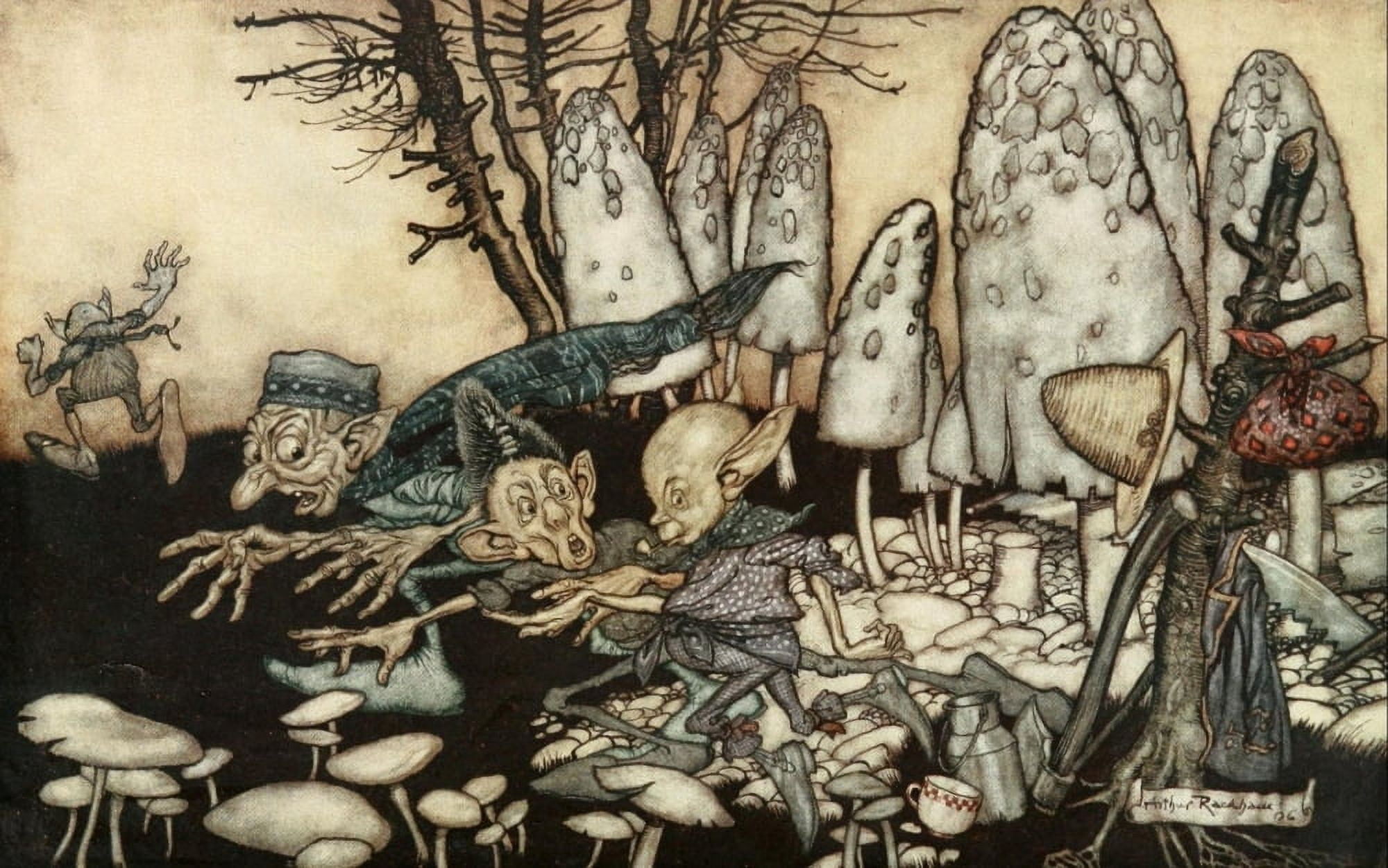 Peter Pan in Kensington Gardens 1912 The elves amongst the mushrooms Canvas Art - Arthur Rackham (18 x 24)