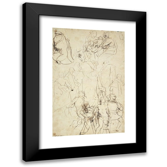 Peter Paul Rubens 11x14 Black Modern Framed Museum Art Print Titled - The Virgin Adored by Saints (1577-1640)