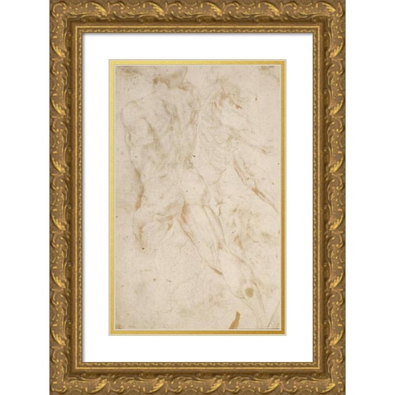 Peter Paul Rubens 11x14 Gold Ornate Wood Frame and Double Matted Museum Art Print Titled - Anatomical Studies (1600-1605)