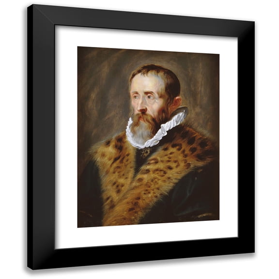 Peter Paul Rubens 12x14 Black Modern Framed Museum Art Print Titled - Portrait of Justus Lipsius (Between 1612 and 1616)