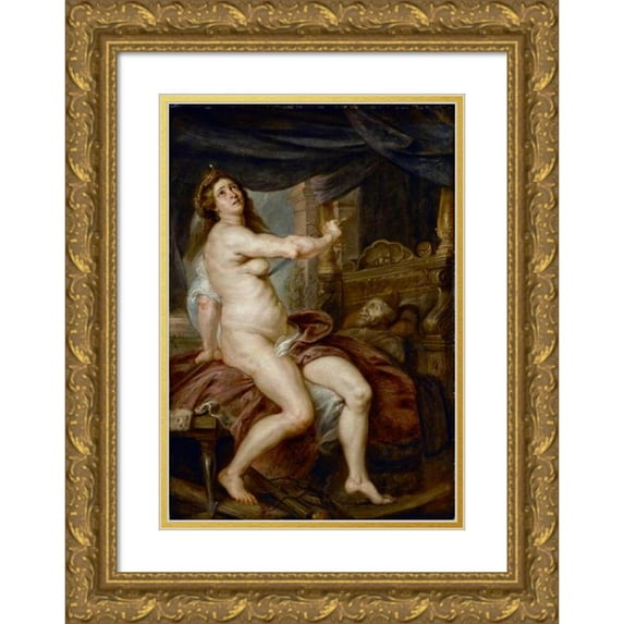 Peter Paul Rubens 13x18 Gold Ornate Wood Frame and Double Matted Museum Art Print Titled - The Death of Dido (1640)
