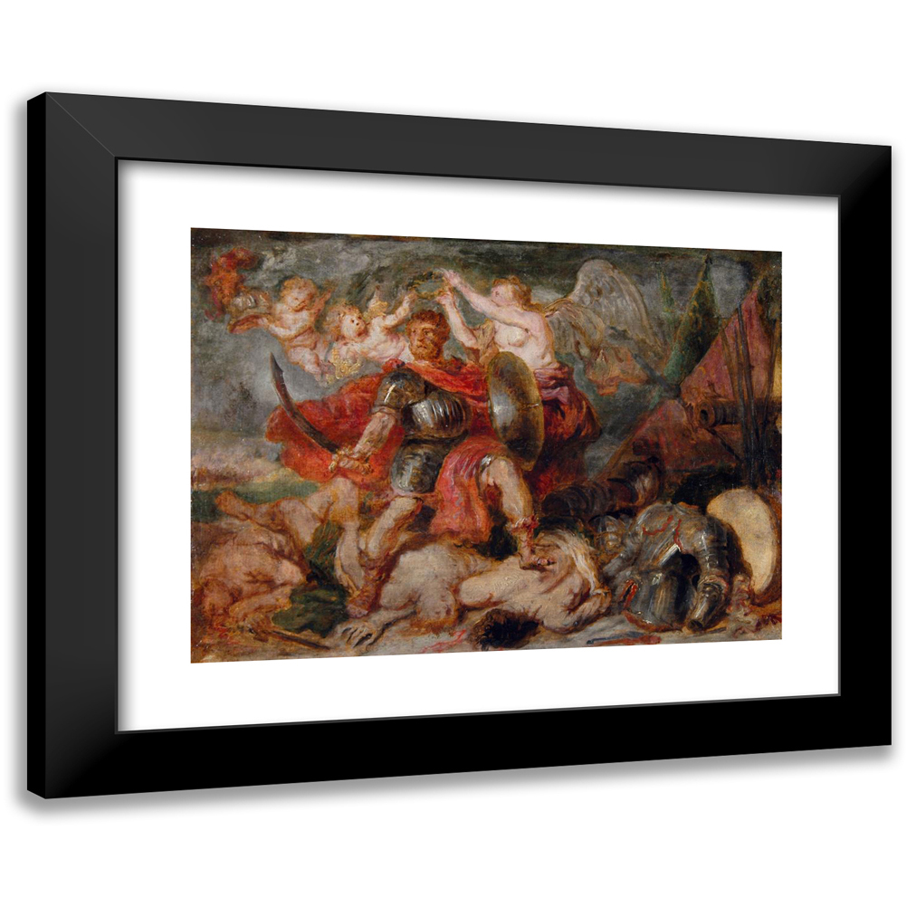 Peter Paul Rubens 14x11 Black Modern Framed Museum Art Print Titled - Le Triomhe the Henri IV (17th Century)
