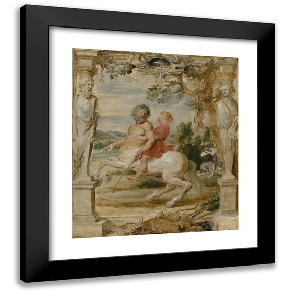 Peter Paul Rubens 15x17 Black Modern Framed Museum Art Print Titled - Achilles Educated by the Centaur Chiron (1630-1635)