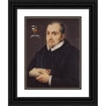 thumbnail image 1 of Peter Paul Rubens 15x18 Black Ornate Wood Framed Double Matted Museum Art Print Titled - Portrait of Petrus Pantinus (1633), 1 of 5