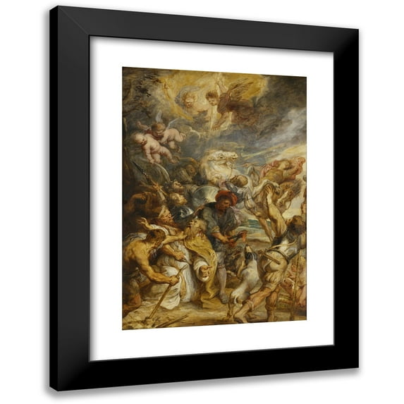 Peter Paul Rubens 18x24 Black Modern Framed Museum Art Print Titled - The Martyrdom of Saint Livinus (1633 - 1635)