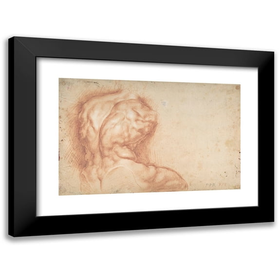 Peter Paul Rubens 24x17 Black Modern Framed Museum Art Print Titled - Study of the Torso Belvedere (1577-1640)