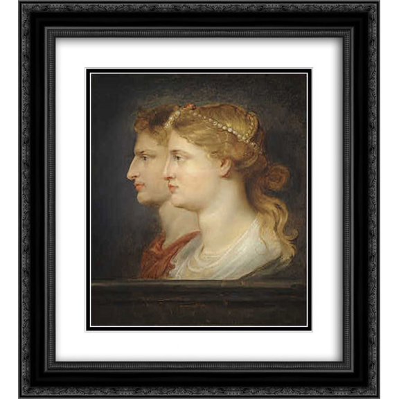 Peter Paul Rubens 2x Matted 20x22 Black Ornate Framed Art Print 'Agrippina and Germanicus'