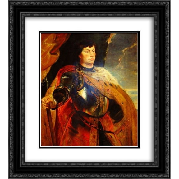 Peter Paul Rubens 2x Matted 20x22 Black Ornate Framed Art Print 'Charles the Bold, duke of Burgundy'