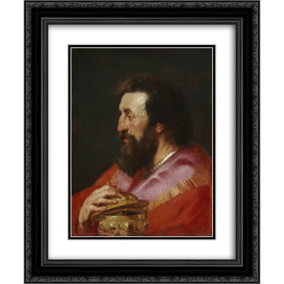 Peter Paul Rubens 2x Matted 20x24 Black Ornate Framed Art Print 'Melchior, The Assyrian King '