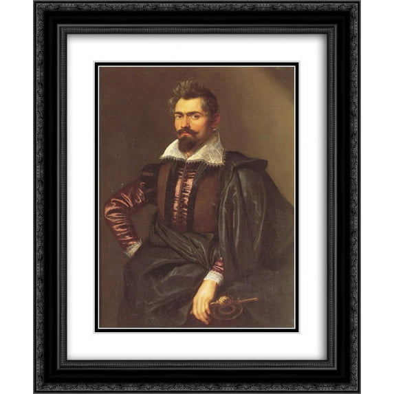Peter Paul Rubens 2x Matted 20x24 Black Ornate Framed Art Print 'Portrait of Gaspard Schoppins'