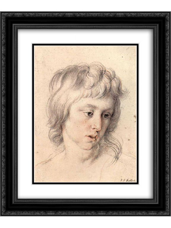 Peter Paul Rubens 2x Matted 20x24 Black Ornate Framed Art Print 'Portrait of boy'