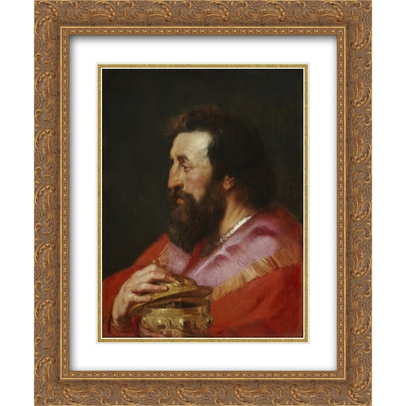 Peter Paul Rubens 2x Matted 20x24 Gold Ornate Framed Art Print 'Melchior, The Assyrian King '