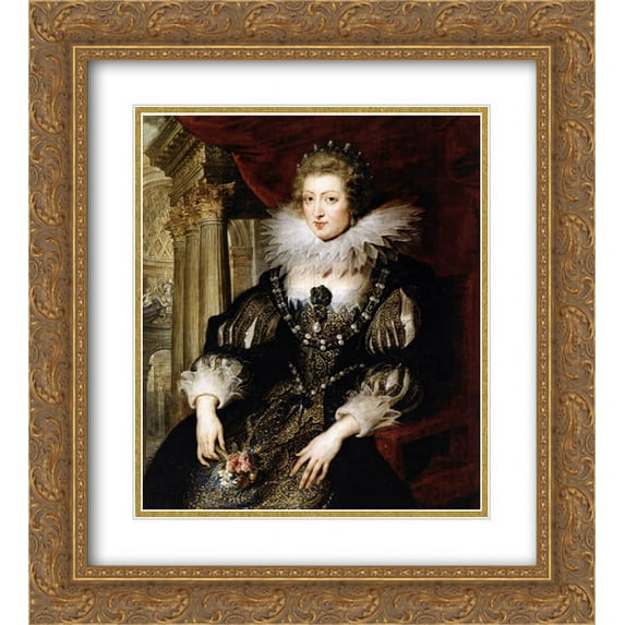 Peter Paul Rubens 2x Matted 20x24 Gold Ornate Framed Art Print 'Portrait of Anne of Austria'