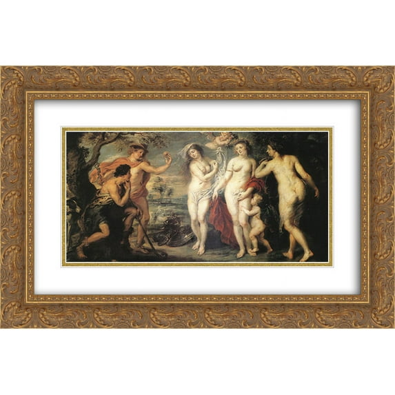 Peter Paul Rubens 2x Matted 24x16 Gold Ornate Framed Art Print 'The Judgment of Paris'