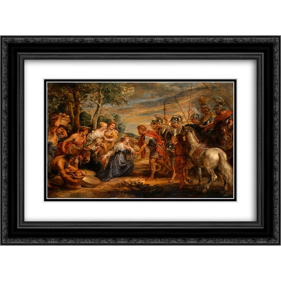 Peter Paul Rubens 2x Matted 24x20 Black Ornate Framed Art Print 'The Meeting of David and Abigail'