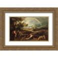 thumbnail image 1 of Peter Paul Rubens 2x Matted 24x20 Gold Ornate Framed Art Print 'Landscape with a Rainbow', 1 of 2