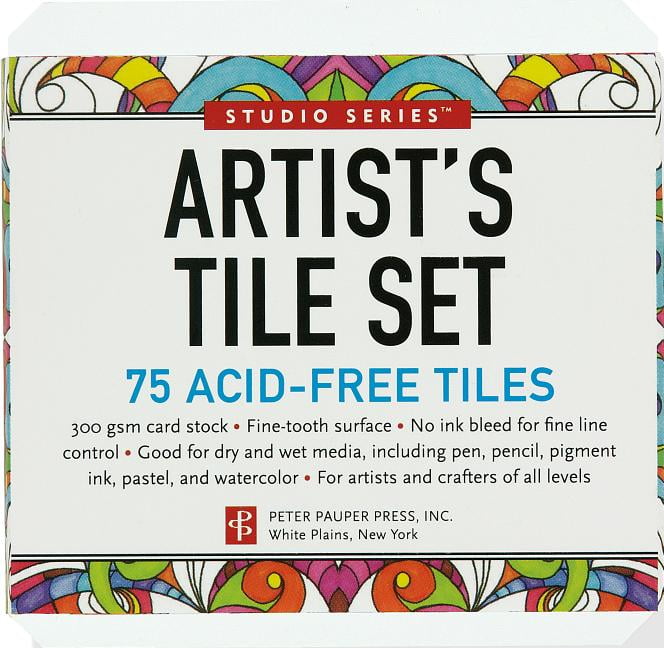 Studio Series White Acid-Free Artist Tiles Set, 75-Pack