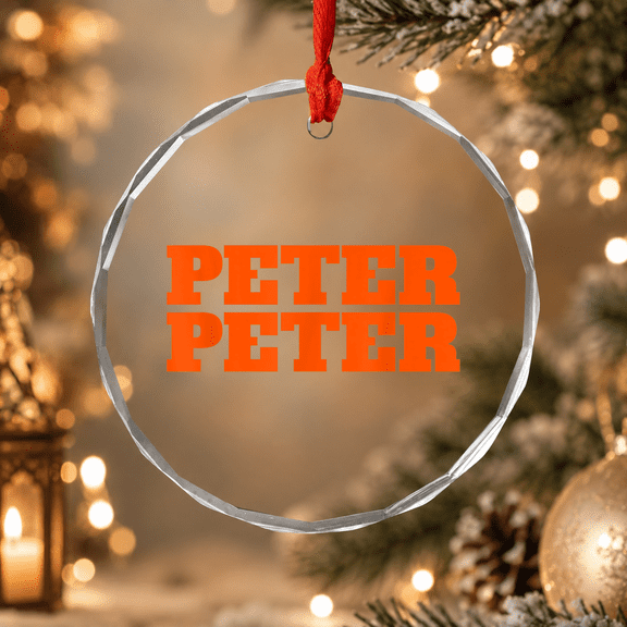 Peter Pumpkin Eater Halloween Couples Ornament, Holiday Decor, Circle Glass Ornament