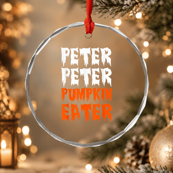 Peter Pumpkin Eater for Couples Halloween Ornament, Holiday Decor, Circle Glass Ornament