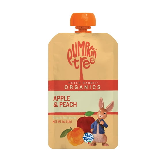 Peter Rabbit Apple & Peach Organic Fruit Puree, 4 oz Toddler Snack