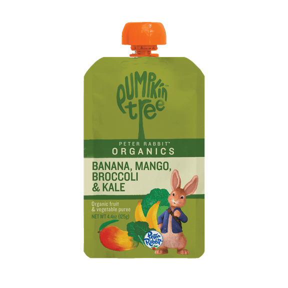 Peter Rabbit Banana, Mango, Broccoli & Kale Puree, 4.4 oz Toddler Snack