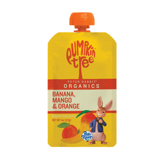 Peter Rabbit Banana Mango Orange Organic Fruit Puree 4 oz Toddler Snack