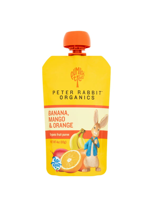 Peter Rabbit Banana Mango Orange Organic Fruit Puree 4 oz Toddler Snack