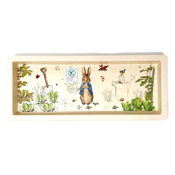 Peter Rabbit Beatrix Potter Bamboo Decorative Tray (5.75 Inches X 14 Inches)