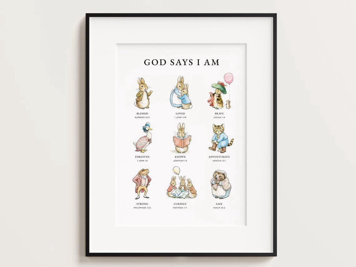 Peter Rabbit Classic Beatrix Potter God Says I Am Biblical Affirmations ...
