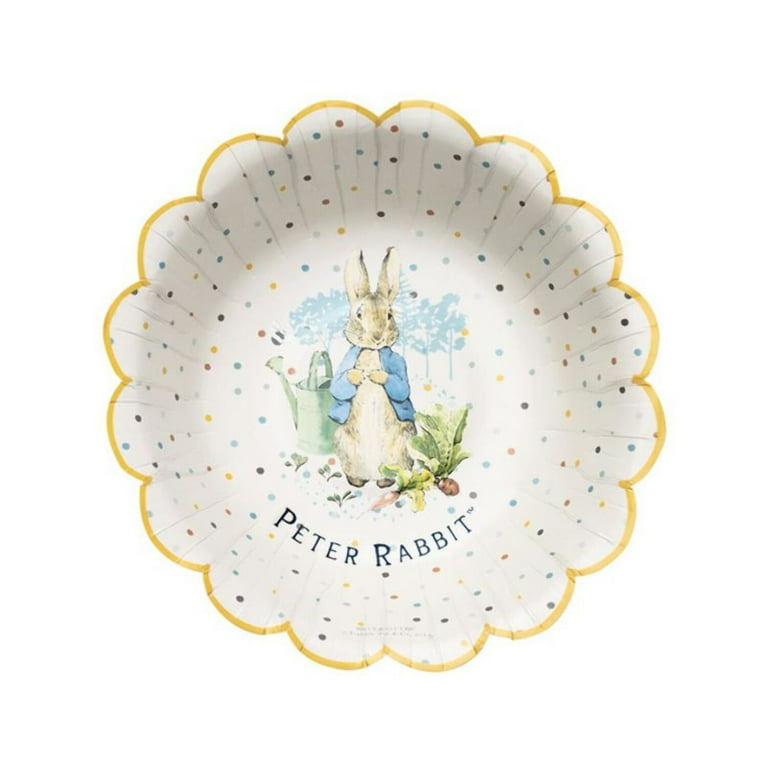 Peter Rabbit Classic Tableware Party Plates x8 All Cream Blue Peter Rabbit Classic Tableware Party Plates x8 All Cream Blue