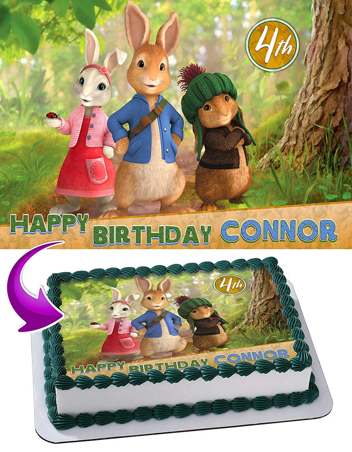 Peter Rabbit Edible Cake Image Topper Personalized Picture 1/4 Sheet (8 ...
