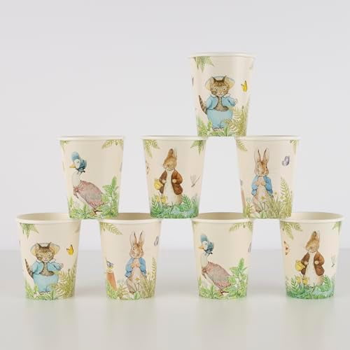 Peter Rabbit™ In The Garden Cups (Pack of 8), Paper Party Cups, Disposable Peter Rabbit Cups, 9oz., Kids & Adults, Hot or Cold Drinks