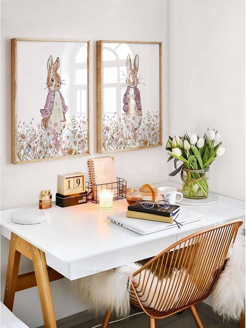 Peter Rappig Peter Rabbit Nursery Wall Art Print, Pink Beatrix Potter Inspired Decor ...