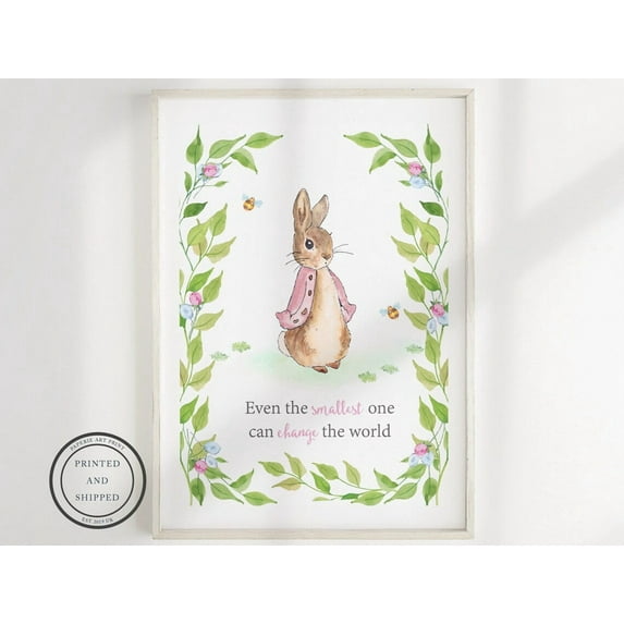 Peter Rabbit Print, Peter Rabbit Art, Nursery Decor, Nursery Wall Art, Peter Rabbit Quote, Nursery Prints, Baby Decor, Peter Rabbit Home Decor #1963, Unframed Canvas Size 12x18