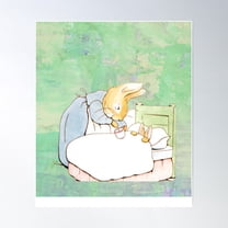 Peter Rabbit Series. Mother Rabbit Gives Medicine Poster Wall Art, Modern Wall Decor For Living Room Bedroom, 8x12 UNFRAMED
