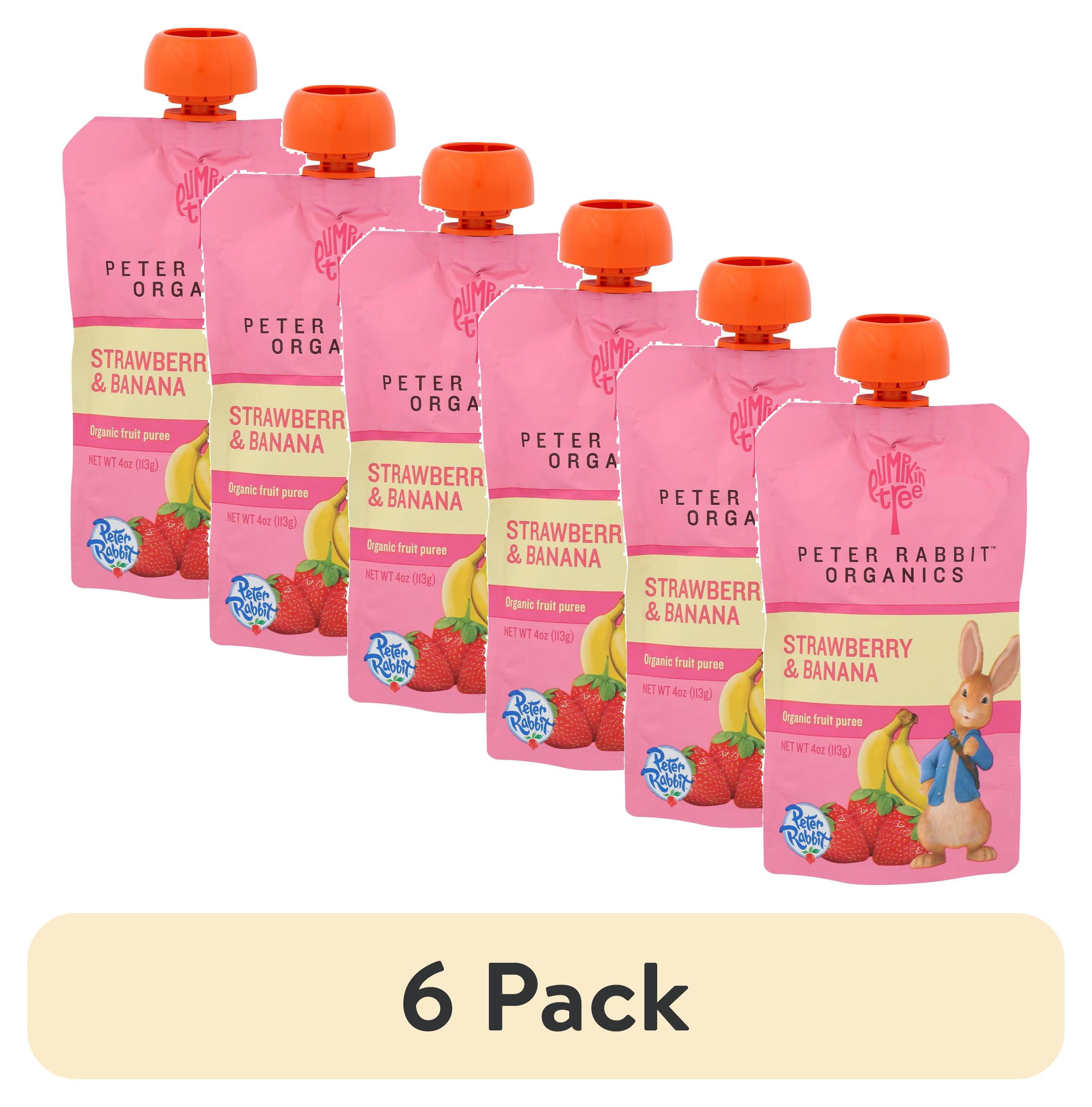 6 pack Peter Rabbit Strawberry Banana Organic Fruit Puree 4 oz