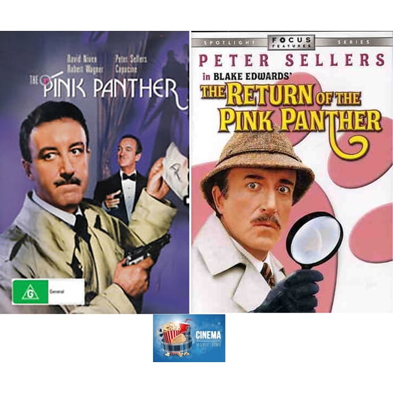 Peter Sellers Double Feature THE PINK PANTHER & THE RETURN OF THE PINK PANTHER One 1 Two 2 DVD Set Includes Cinema Movie Time Art Card