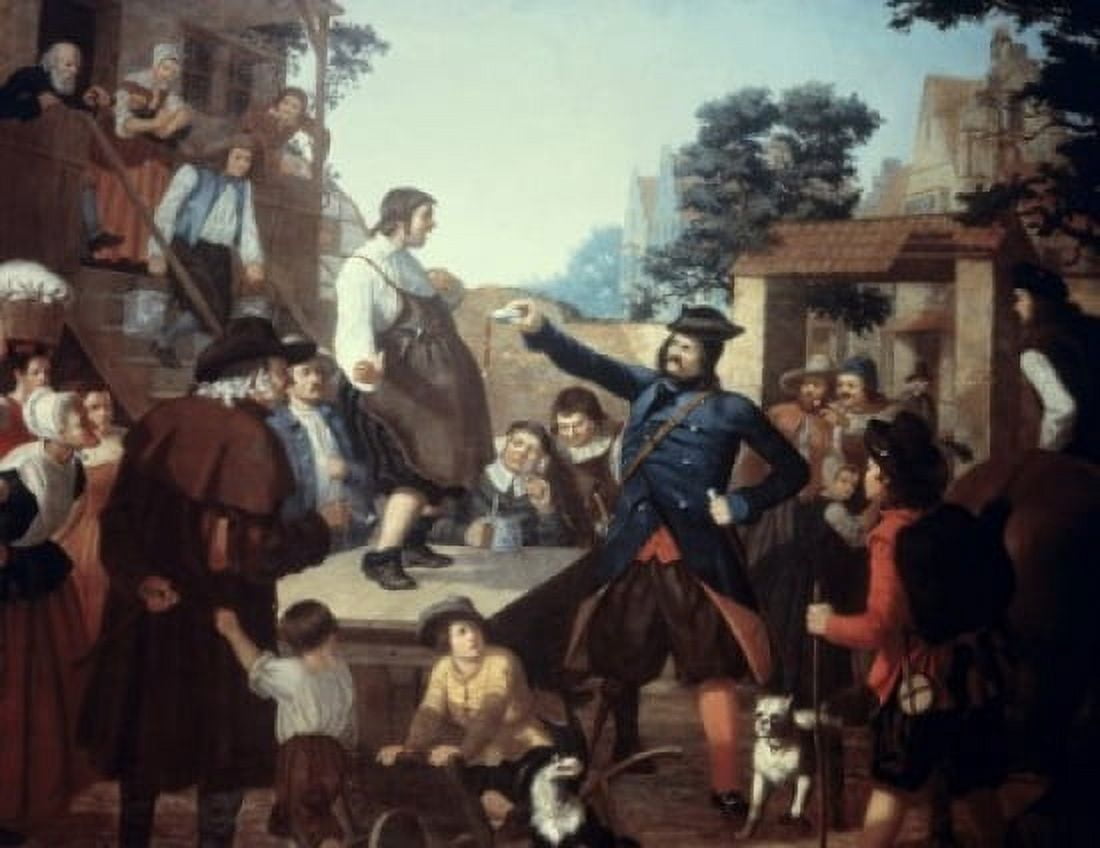 Peter Stuyvesant and the Cobbler John Whetten Ehninger (1827-1889 American) Canvas Art - John Whetten Ehninger (18 x 24)