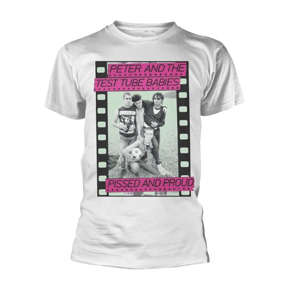 Peter & The Test Tube Babies T Shirt Pissed And Proud new Official Mens White