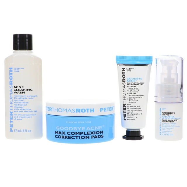 Peter Thomas Roth 4Piece AcneClear Essentials, Exfoliating Gel & Goodbye Spot Kit