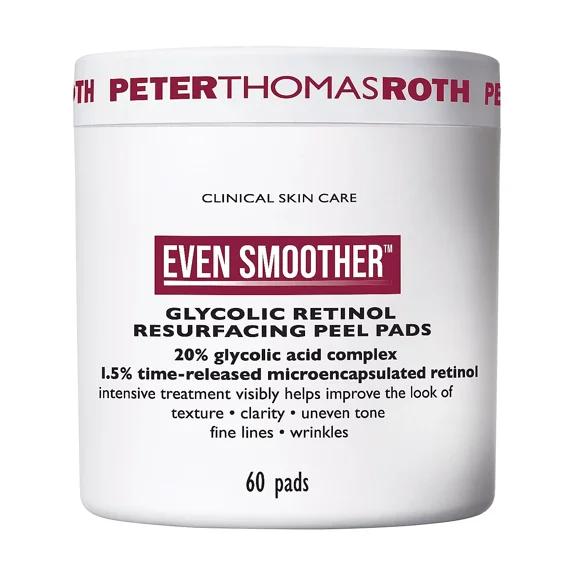 Peter Thomas Roth Even Smoother Peel Pads, Exfoliating AHA/BHA Toner Pads, 60 Pads