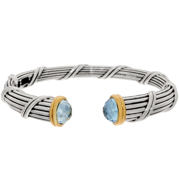 Peter Thomas Roth Sterling Silver & 18K Clad Blue Topaz Cuff Bracelet, 7-1/4"