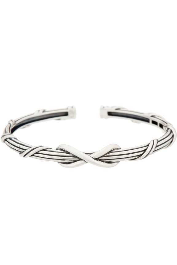 Sterling Silver Infinity Cuff Bracelet, 7"