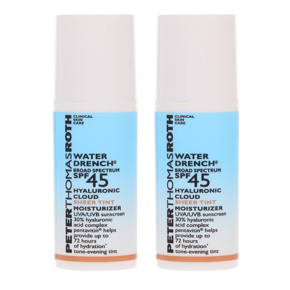 Peter Thomas Roth Water Drench Broad Spectrum SPF 45 Hyaluronic Cloud Sheer Tint Moisturizer 0.17 oz 2 Pack