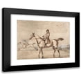 thumbnail image 1 of Peter Tillemans 24x19 Black Modern Framed Museum Art Print Titled - Horse and Rider Walking to Left in a Hilly Landscape, 1 of 5