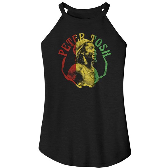 Peter Tosh Rasta Colors Black Women's Sleeveless Rocker Tank Top T-Shirt 2Xl